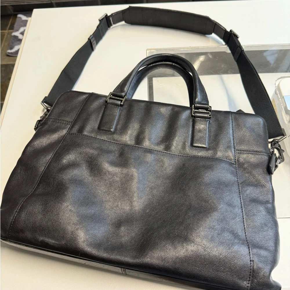 TUMI Black Leather Briefcase